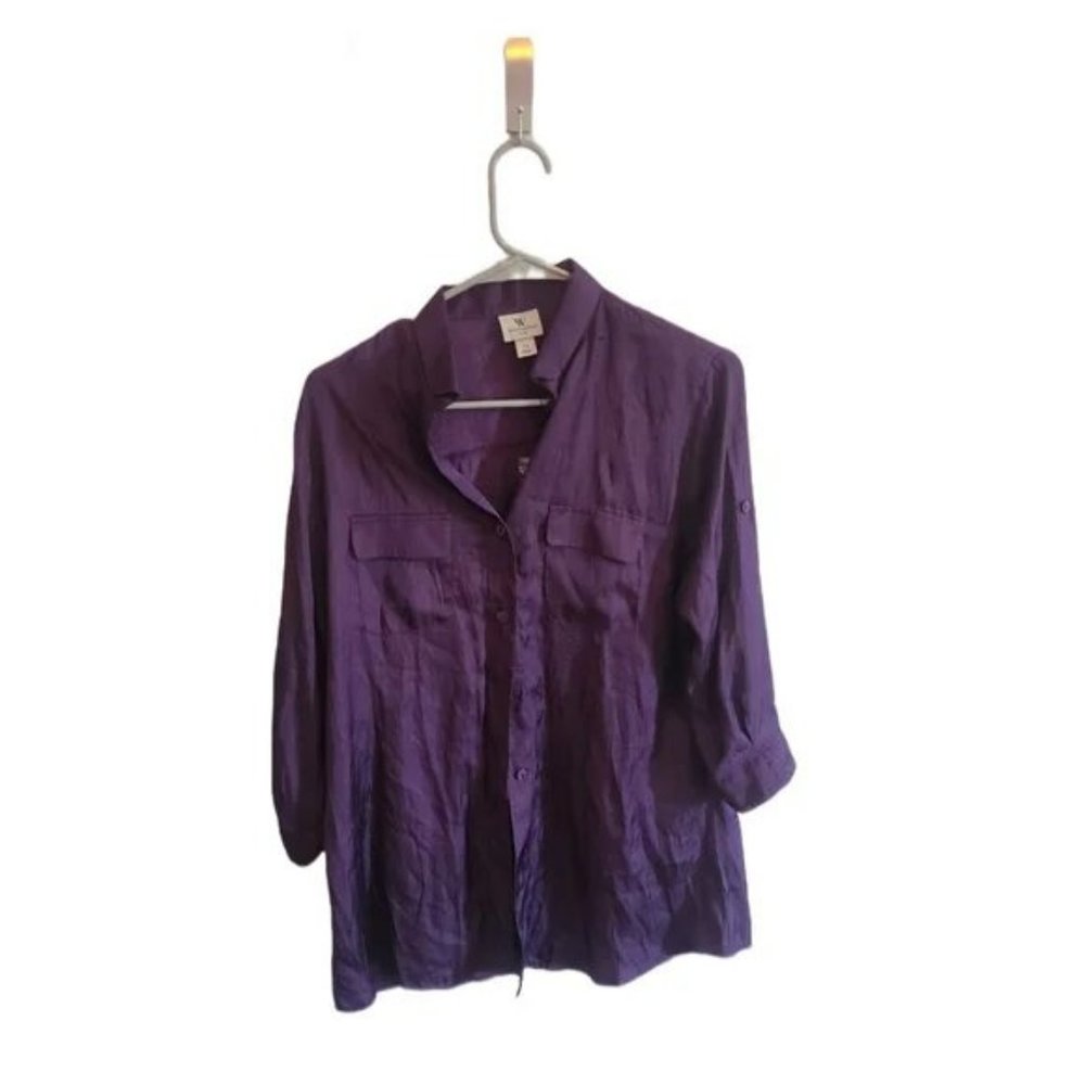 Worthington's Women's Button Down Top NWT Royal Purple